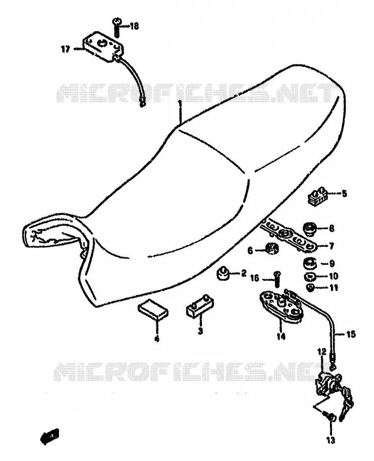 SEAT (MODEL K/L/M/N/P/R) Suzuki MOTO 750 GSX-F 1989  GSX750FK(K-T)
