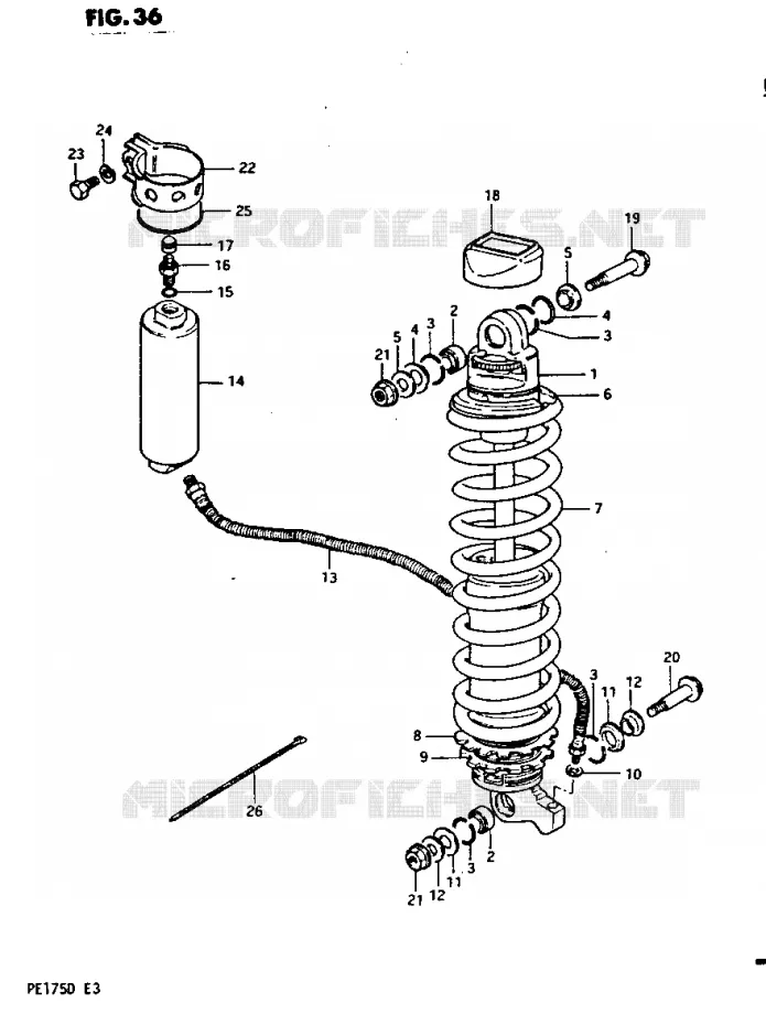 SHOCK ABSORBER Suzuki MOTO 175 PE 1982  PE175Z(Z/D)