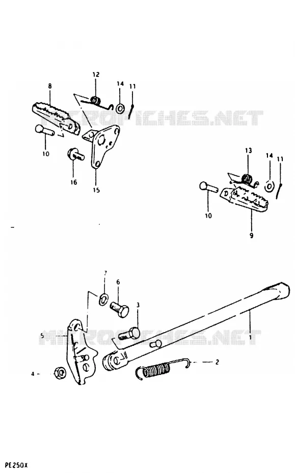 STAND - FOOTREST Suzuki MOTO 250 PE 1981  PE250X(T/X)