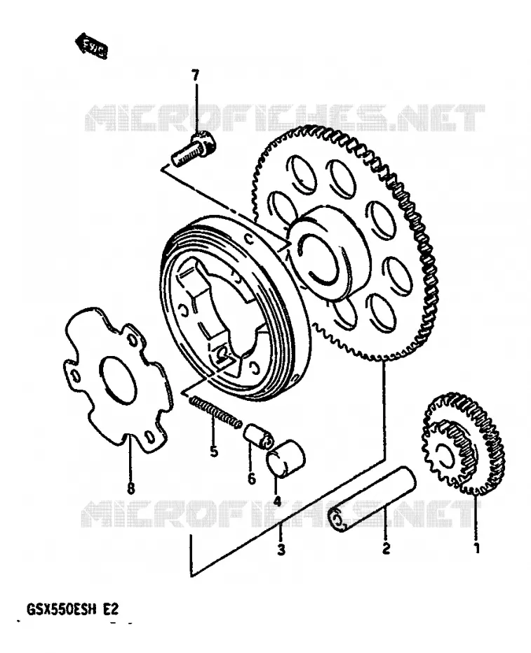STARTER MOTOR CLUTCH Suzuki MOTO 550 GSX-E 1987  GSX550ESH(F/G/H)