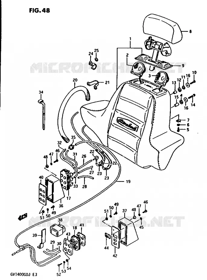 BACKREST - SPEAKERS GV1400GCG/GCH Suzuki MOTO 1400 CAVALCADE 1987  GV1400GDH(G/H/J)