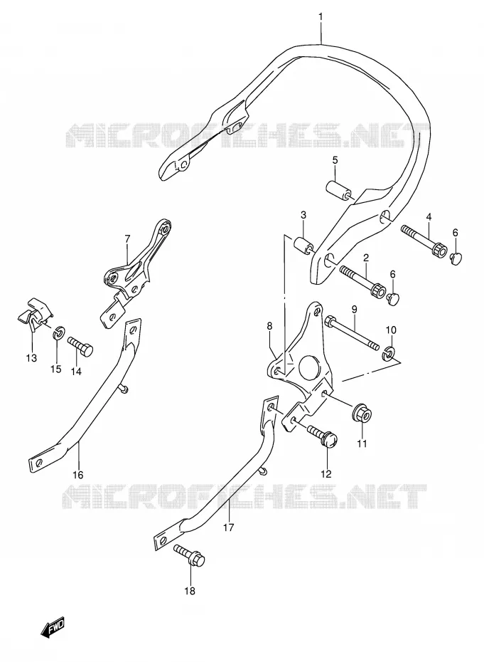 BACKREST (MODEL J/K/L/M/N/P) Suzuki MOTO 600 GSX-F 1994  GSX600FR(E2)