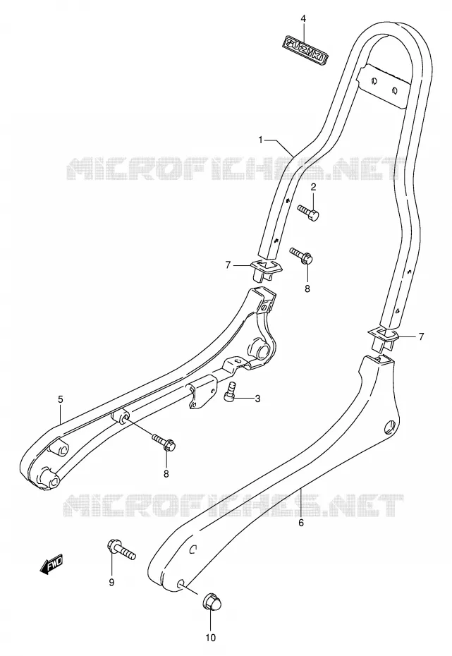 BACKREST Suzuki MOTO 650 BOULEVARD 1996  LS650PT(E3/E28)
