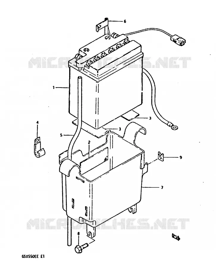 BATTERY Suzuki MOTO 550 GSX-E 1983  GSX550ED(E1)