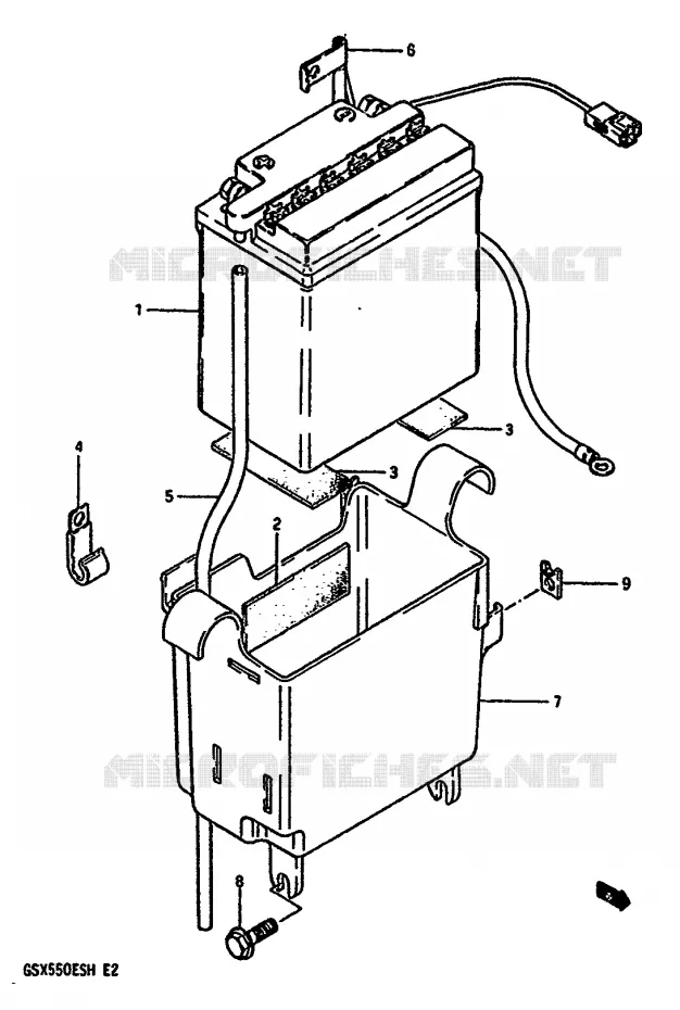 BATTERY Suzuki MOTO 550 GSX-E 1987  GSX550EFH(F/G/H)