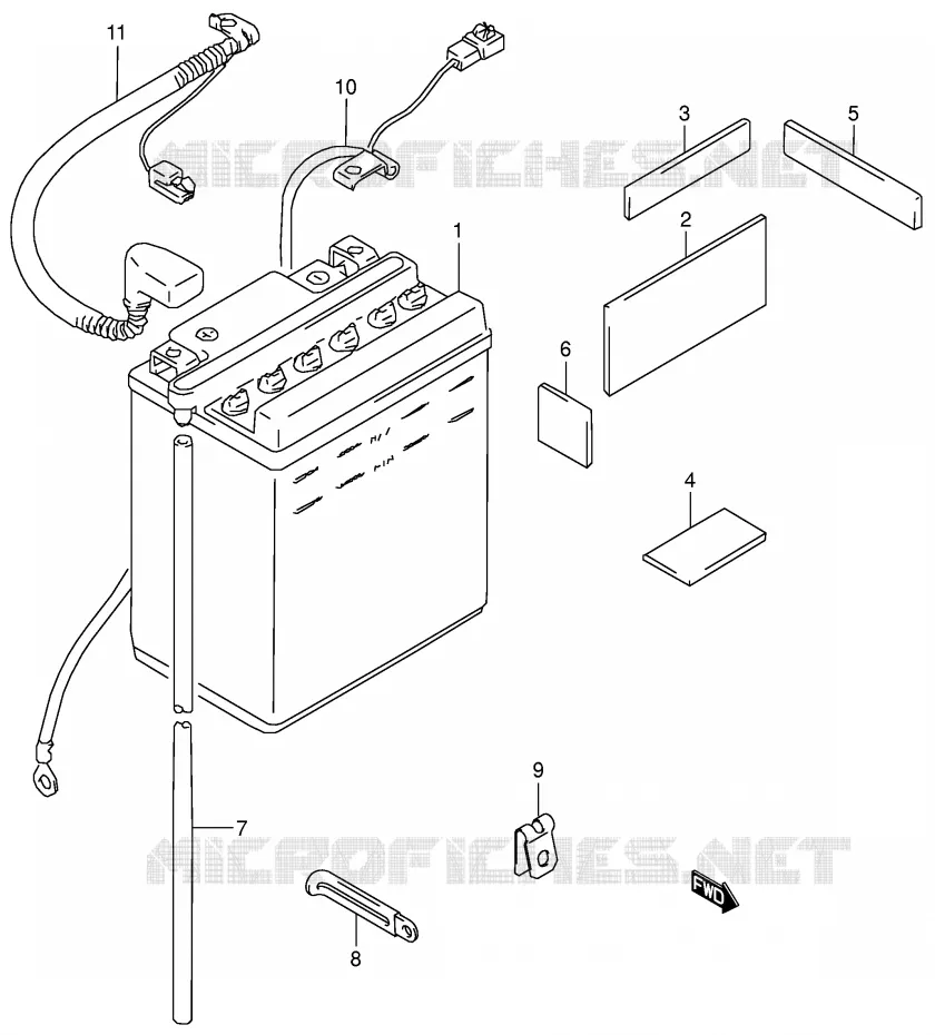 BATTERY Suzuki MOTO 650 BOULEVARD 1996  LS650PT(E3/E28)