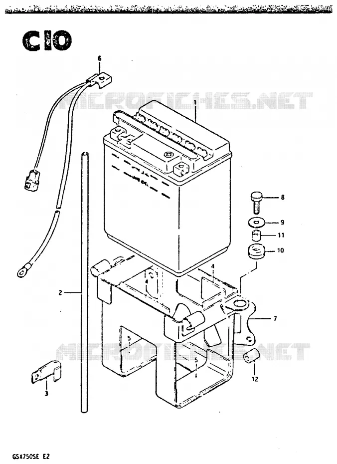BATTERY Suzuki MOTO 750 GSX-S 1984  GSX750SE(E2)