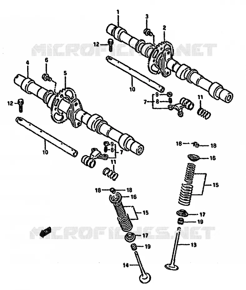 CAM SHAFT-VALVE Suzuki MOTO 750 GSX-F 1995  GSX750FS(K-T)