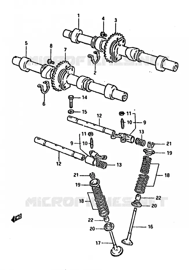 CAM SHAFT-VALVE Suzuki MOTO 750 GSX-S 1982  GSX750SZ