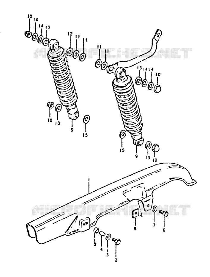 CHAIN GUARD - REAR SHOCK ABSORBER Suzuki MOTO 400 GSX 1981  GSX400EX(T/X)