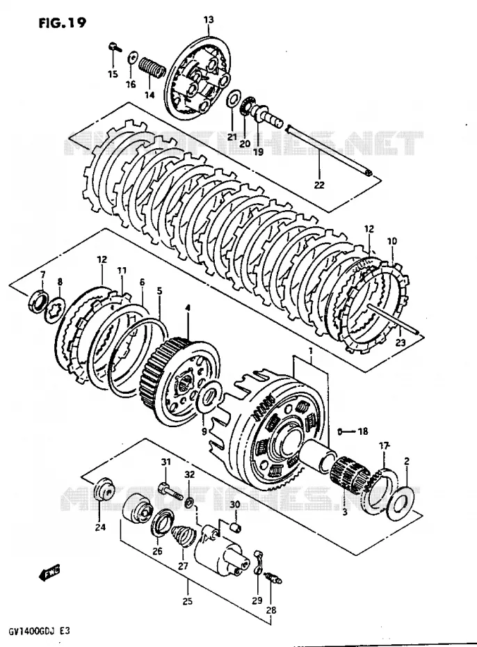 CLUTCH Suzuki MOTO 1400 CAVALCADE 1987  GV1400GTH(G/H/J)