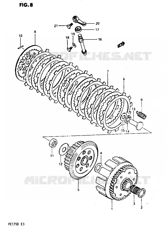 CLUTCH Suzuki MOTO 175 PE 1982  PE175Z(Z/D)