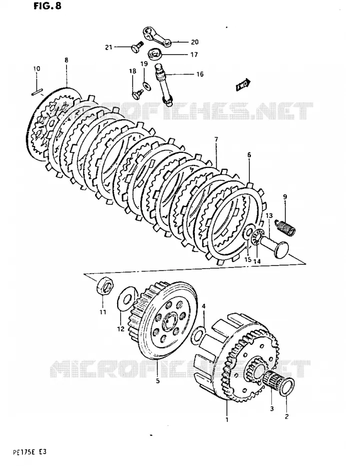 CLUTCH Suzuki MOTO 175 PE 1984  PE175E