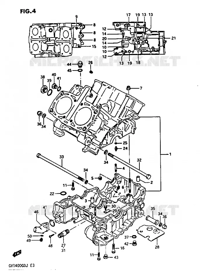 CRANKCASE Suzuki MOTO 1400 CAVALCADE 1987  GV1400GTH(G/H/J)