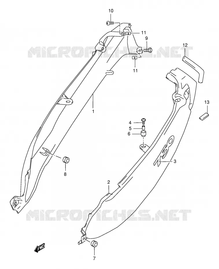 FAIRING (MODEL X) Suzuki MOTO 750 GSX-F 2003  GSX750FK3(E2)