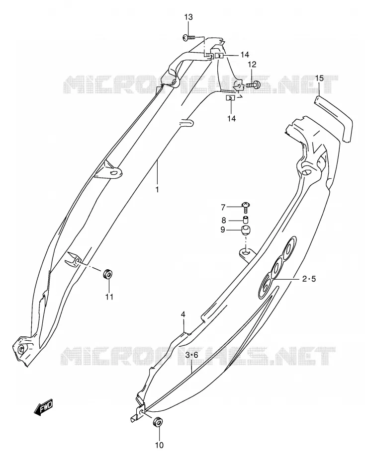 FAIRING (MODEL Y) Suzuki MOTO 600 GSX-F 1998  GSX600FUW(E2)