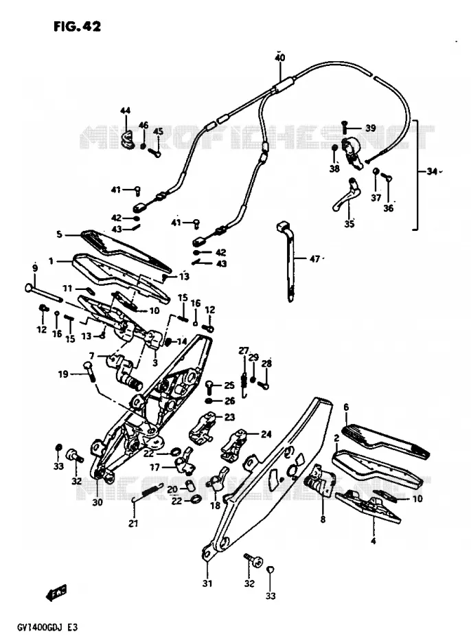 FOOTREST Suzuki MOTO 1400 CAVALCADE 1987  GV1400GTH(G/H/J)