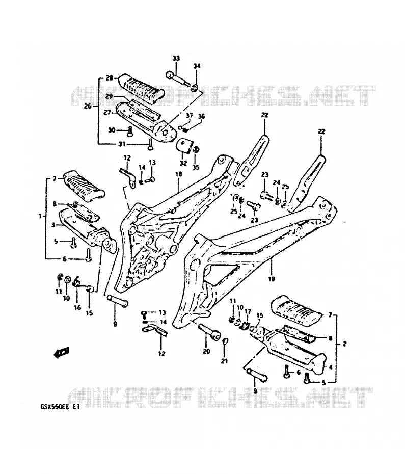 FOOTREST Suzuki MOTO 550 GSX-E 1983  GSX550ESD(E1)