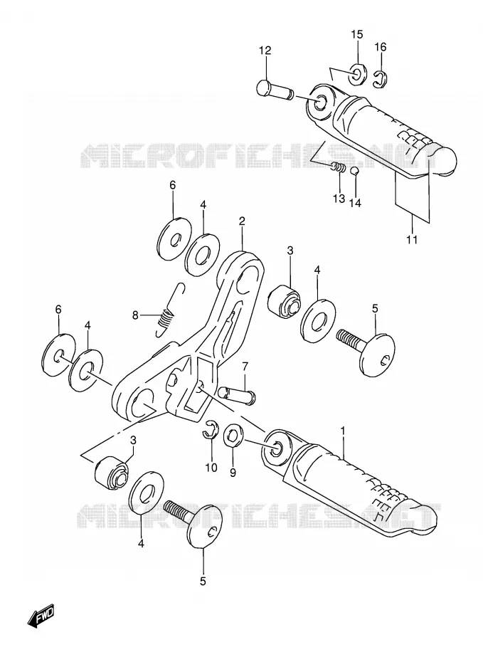 FOOTREST Suzuki MOTO 600 GSX-F 1992  GSX600FUN(E2)