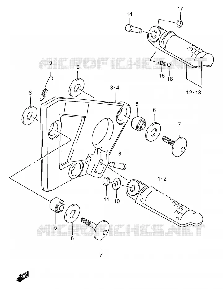 FOOTREST Suzuki MOTO 750 GSX-F 1997  GSX750FV(E4)