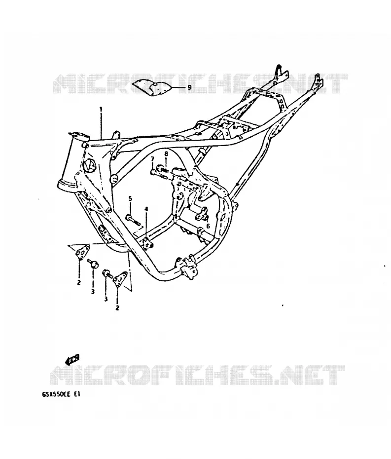 FRAME (MODEL E) Suzuki MOTO 550 GSX-E 1984  GSX550EE(E1)