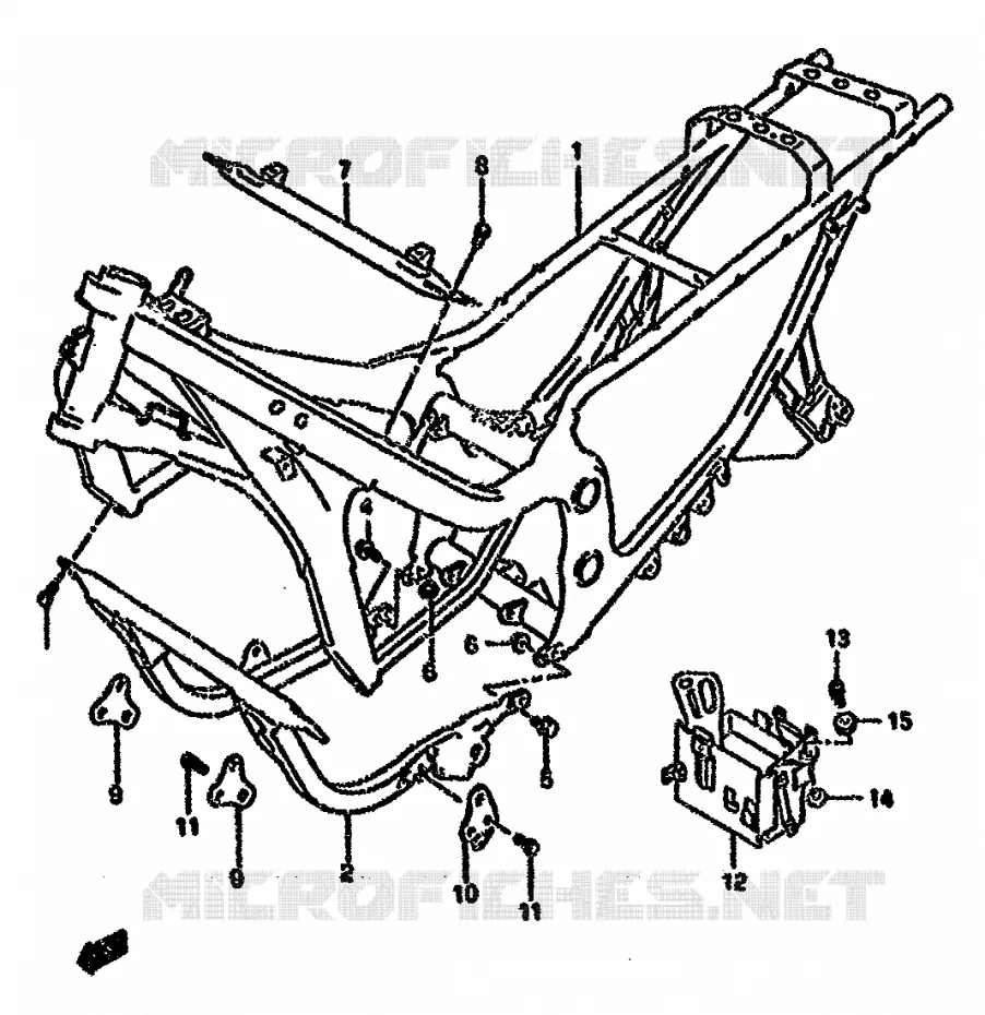 FRAME (MODEL K/L/M/N/P/R) Suzuki MOTO 750 GSX-F 1990  GSX750FSKL(K-T)