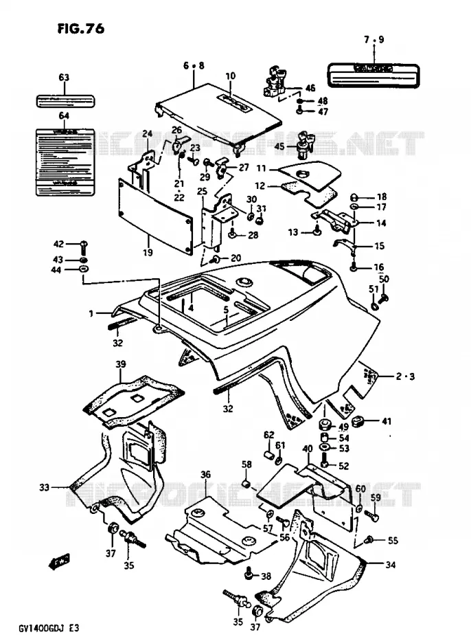 FRAME UPPER COVER MODEL G Suzuki MOTO 1400 CAVALCADE 1987  GV1400GCH(G/H/J)