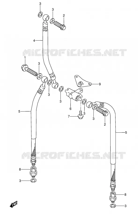 FRONT BRAKE HOSE Suzuki MOTO 600 GSX-F 1992  GSX600FN(E2)