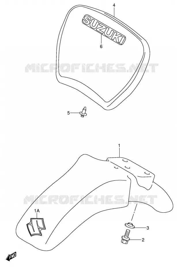 FRONT FENDER Suzuki MOTO 50 JR 2000  JR50Y(P3/P28)