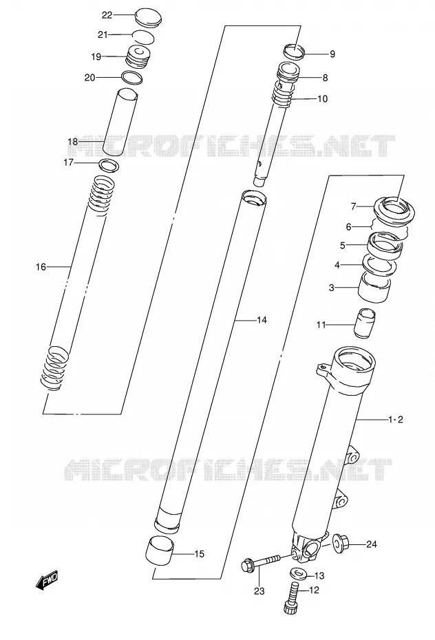 FRONT FORK (MODEL J) Suzuki MOTO 600 GSX-F 1994  GSX600FU2R(E2)