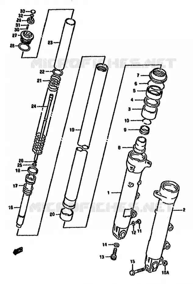 FRONT FORK (MODEL S/T) Suzuki MOTO 750 GSX-F 1990  GSX750FSKL(K-T)