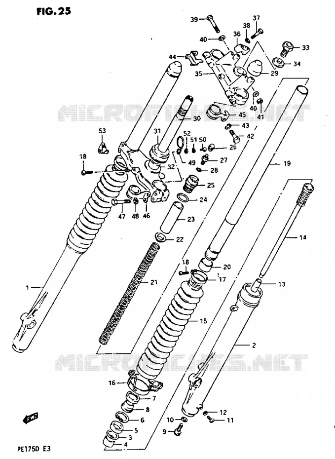 FRONT FORK MODEL Z Suzuki MOTO 175 PE 1982  PE175Z(Z/D)