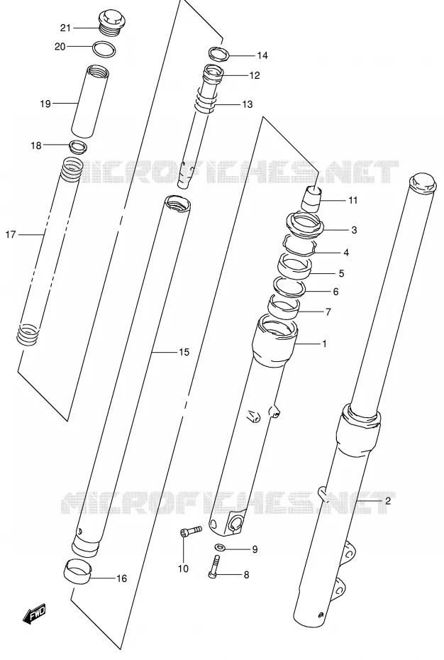FRONT FORK Suzuki MOTO 650 BOULEVARD 1999  LS650PX(E3/E28)