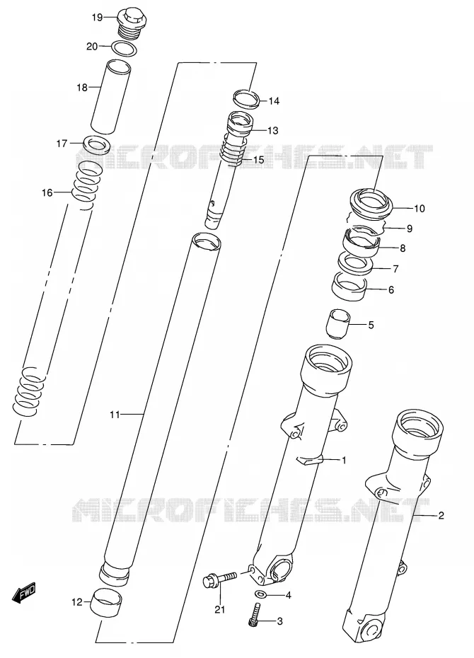 FRONT FORK Suzuki MOTO 750 GSX 2000  GSX750Y(E4)
