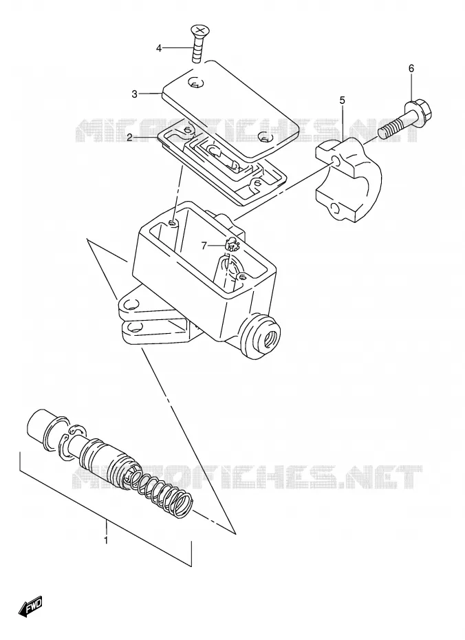 FRONT MASTER CYLINDER (MODEL J) Suzuki MOTO 600 GSX-F 1996  GSX600FUT(E2)