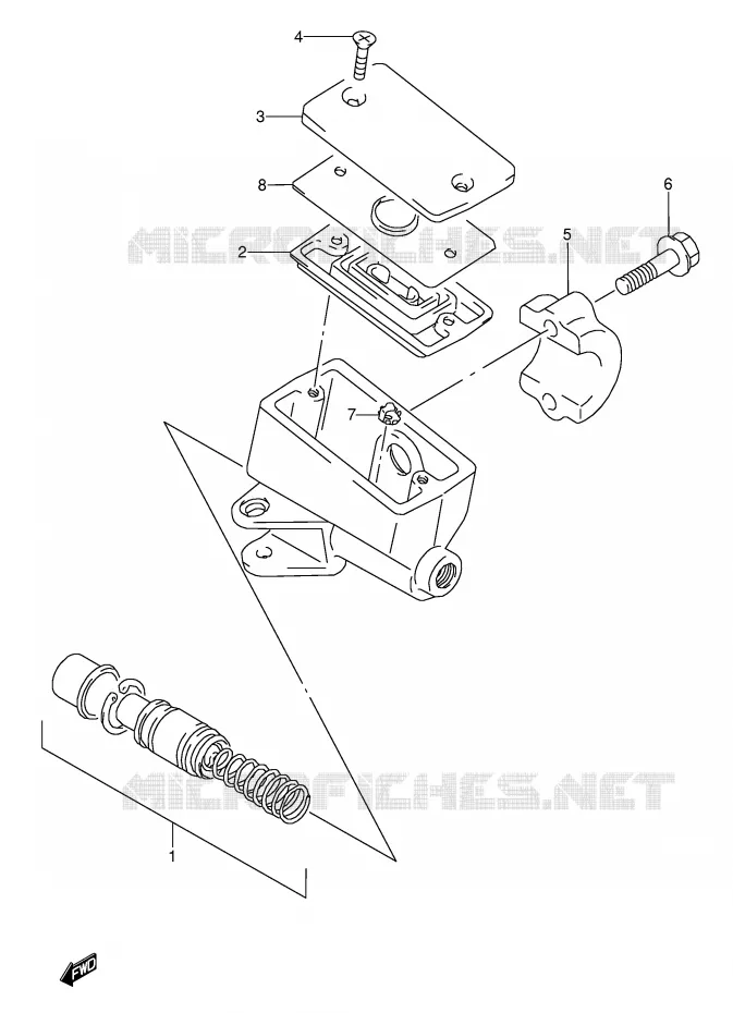 FRONT MASTER CYLINDER (MODEL K/L/M/N/P/R/S/T) Suzuki MOTO 600 GSX-F 1990  GSX600FL(E2)