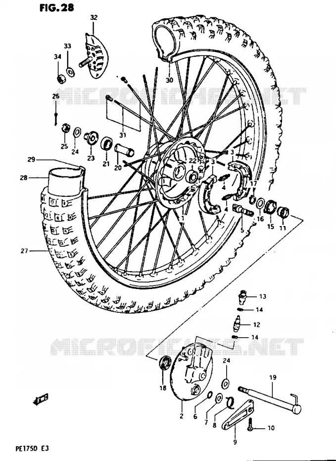 FRONT WHEEL Suzuki MOTO 175 PE 1982  PE175Z(Z/D)