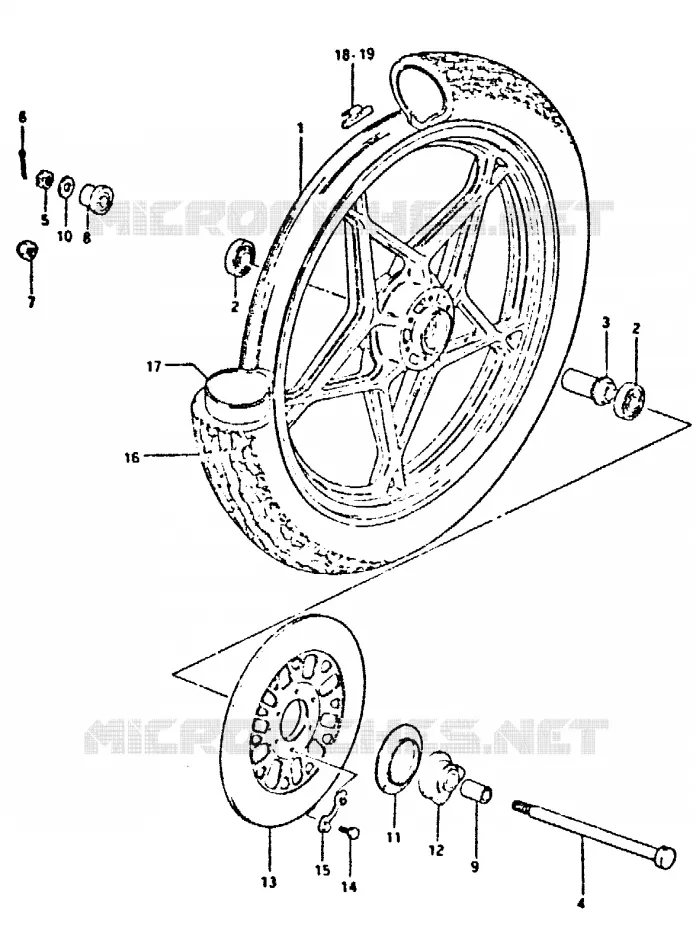FRONT WHEEL Suzuki MOTO 400 GSX 1981  GSX400EX(T/X)