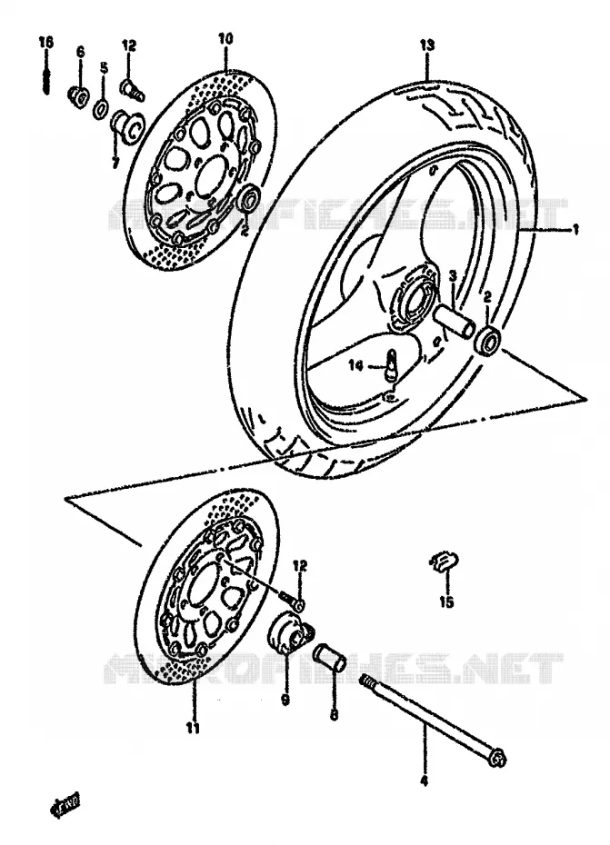 FRONT WHEEL Suzuki MOTO 750 GSX-F 1996  GSX750FSKT(K-T)