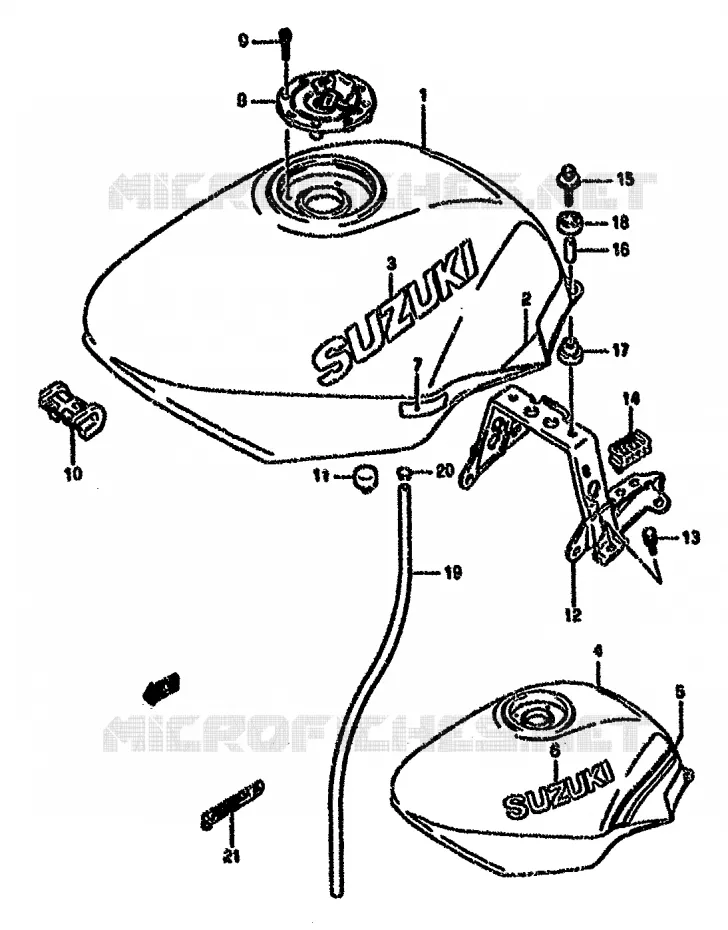 FUEL TANK (MODEL K/L) Suzuki MOTO 750 GSX-F 1990  GSX750FSKL(K-T)