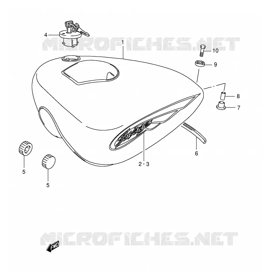 FUEL TANK (MODEL K2/K3) Suzuki MOTO 650 SAVAGE 2000  LS650PY(E2)