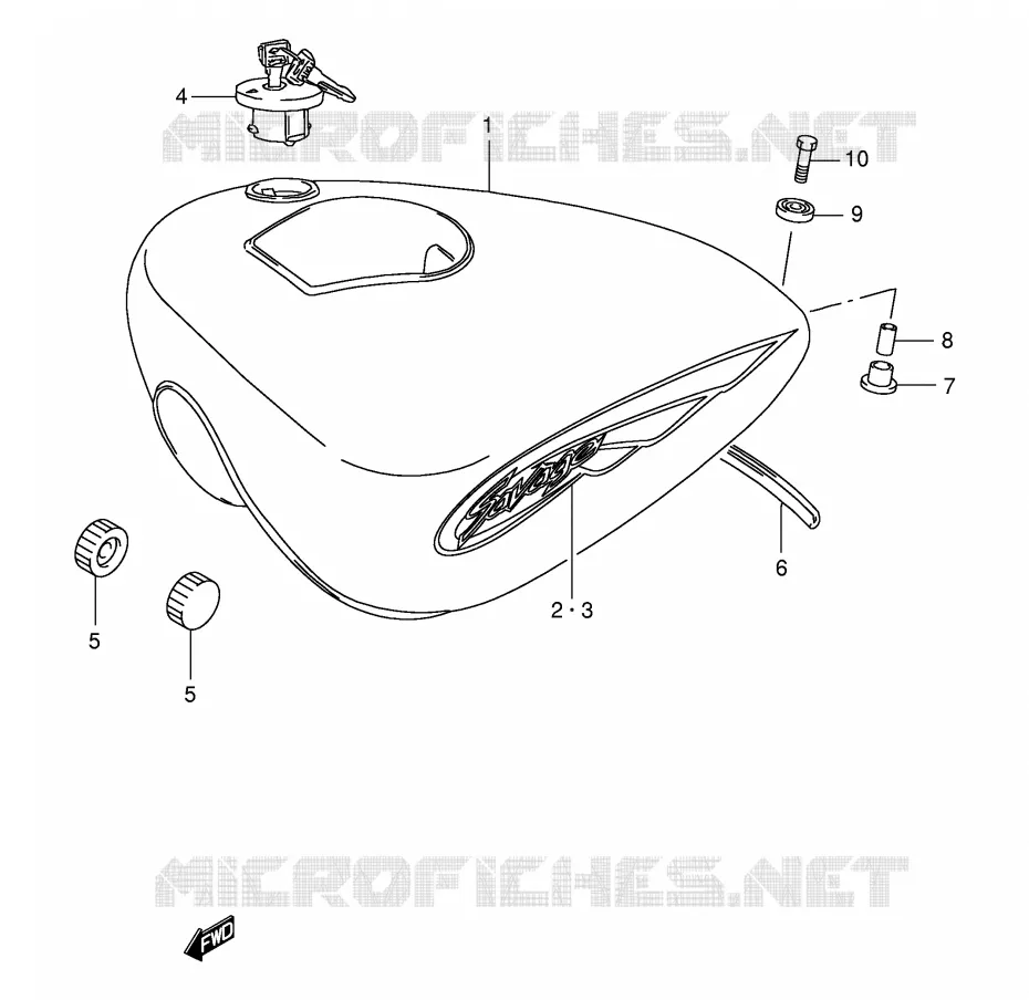FUEL TANK (MODEL K2/K3) Suzuki MOTO 650 SAVAGE 2000  LS650PY(E3/E28)