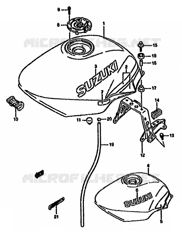 FUEL TANK (MODEL M/N) Suzuki MOTO 750 GSX-F 1992  GSX750FN(K-T)