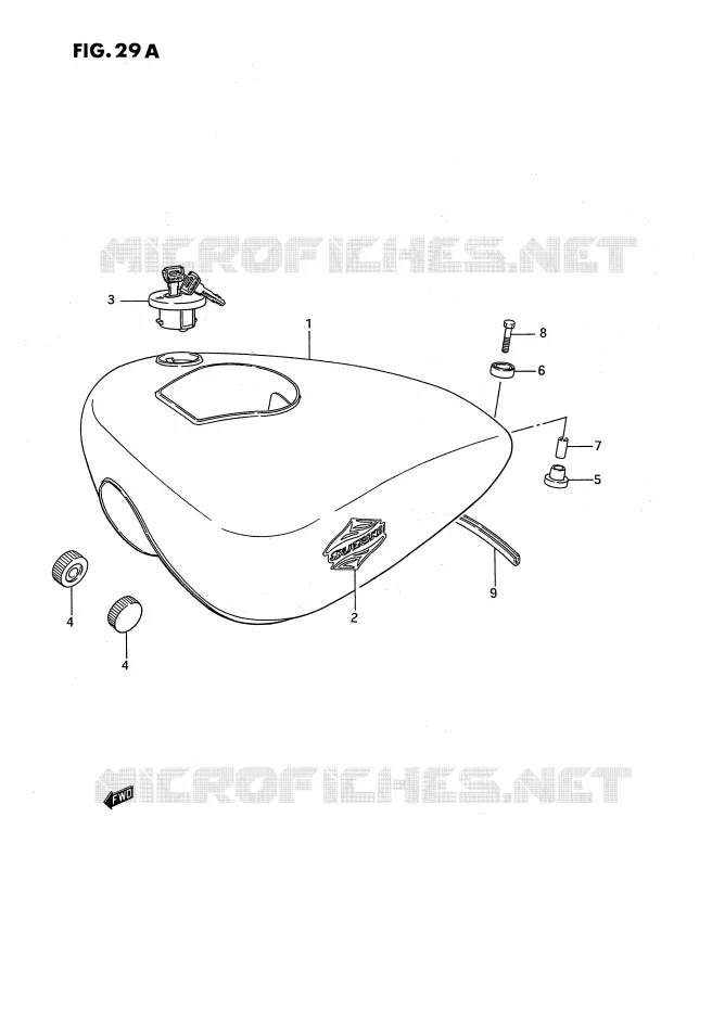 FUEL TANK (MODEL M/R) Suzuki MOTO 650 SAVAGE 1988  LS650PJ(E2)