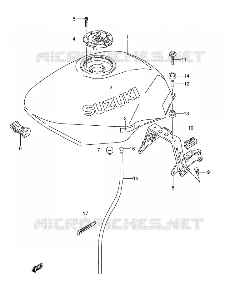 FUEL TANK (MODEL T) Suzuki MOTO 600 GSX-F 1991  GSX600FM(E2)