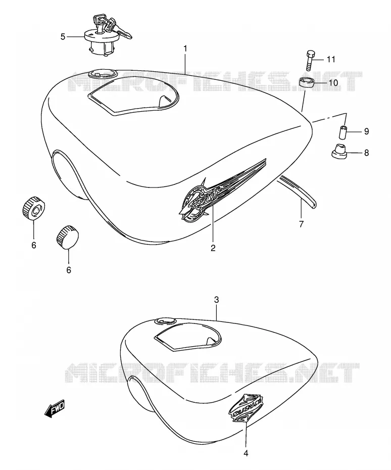 FUEL TANK (MODEL T) Suzuki MOTO 650 SAVAGE 2003  LS650PK3(E2)