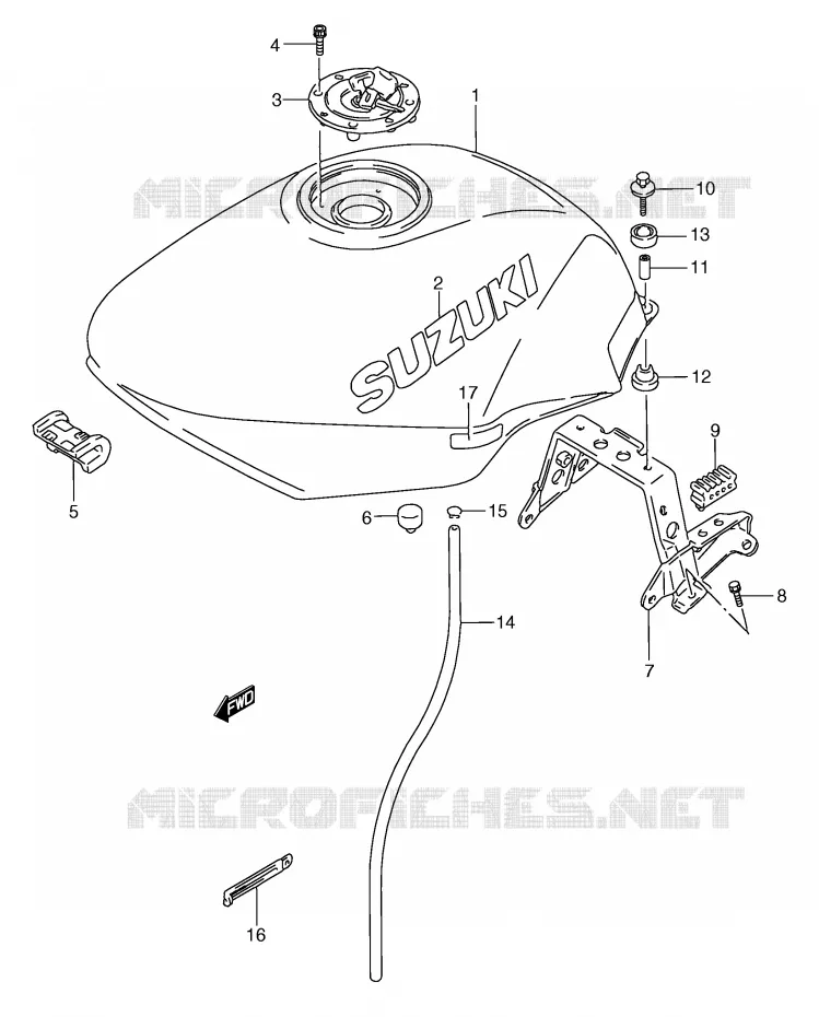 FUEL TANK (MODEL T) Suzuki MOTO 750 GSX-F 1996  GSX750FT(E2)