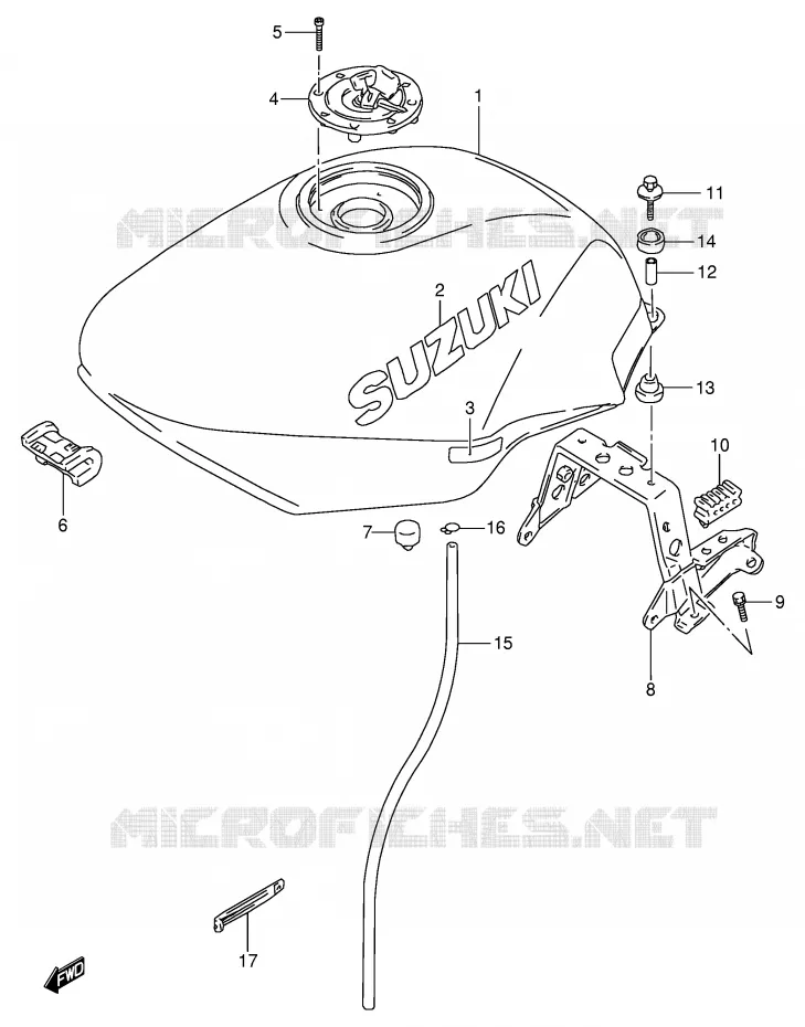 FUEL TANK Suzuki MOTO 600 GSX-F 1997  GSX600FV(E2)