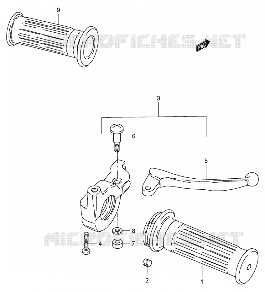 HANDLE GRIP Suzuki MOTO 50 JR 1996  JR50T(P3/P28)