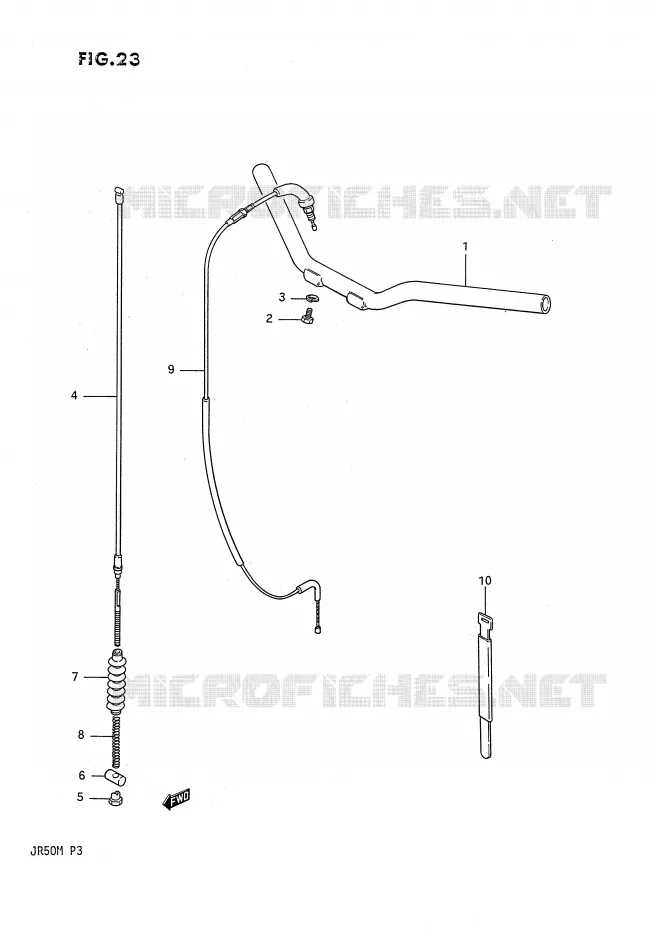HANDLEBAR - CABLE Suzuki MOTO 50 JR 1986  JR50G(P3)